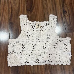 Crochet Lace Cream Top